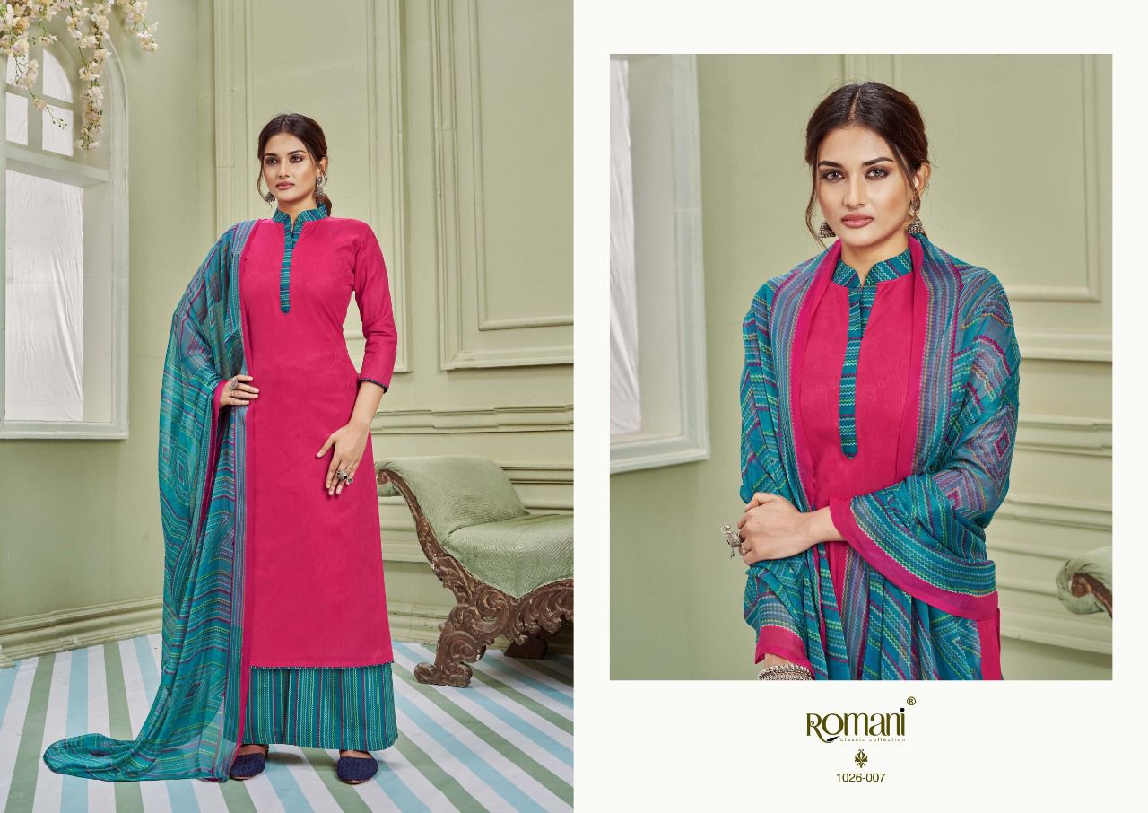 Romani Didaar Jam Cotton Printed casual Wear Designer Dress Material Collection